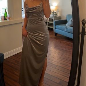 Revelry Sage Green Velvet Dress